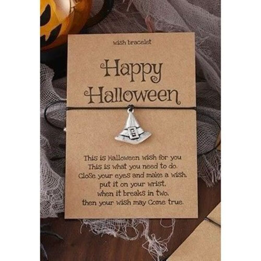 Happy Halloween witch hat wish bracelet